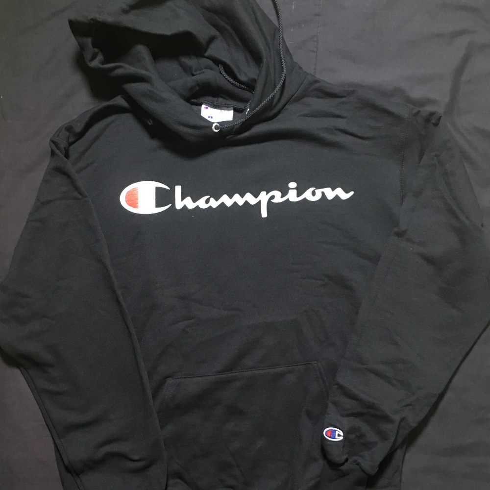 Black Champion Hoodie size Large